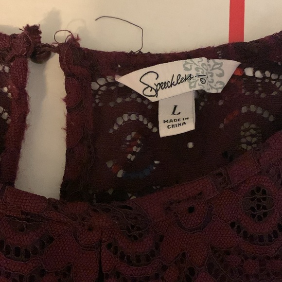 Speechless Plum Purple Lace Mini Dress - Size Large EUC - Picture 5 of 11